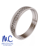 Argolla de matrimonio de oro amarillo 10k y 14k · 4 mm · estilo recta · con zirconia · modelo F1053