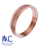 Argolla de matrimonio de oro amarillo 10k y 14k · 4 mm · estilo recta · con zirconia · modelo F1053