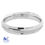 Argolla de matrimonio de oro blanco 10k y 14k · 4 mm · estilo confort · acabado mate · modelo CF06541B