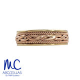 Argolla de matrimonio de oro amarillo 10k y 14k · 6 mm · estilo recto · acabado tejido