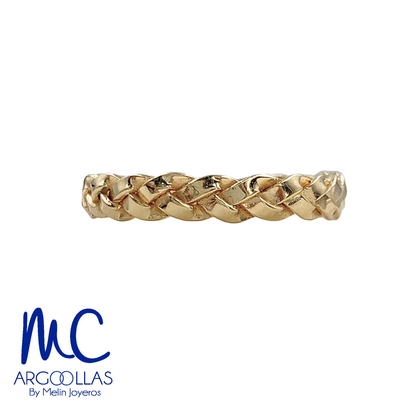 Anillo de compromiso de oro amarillo 10k y 14k · 4 mm · estilo recto · acabado tejido