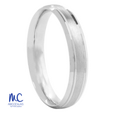 Argolla de matrimonio de oro blanco 10k y 14k · 4 mm · estilo confort · acabado mate · modelo CF06541B