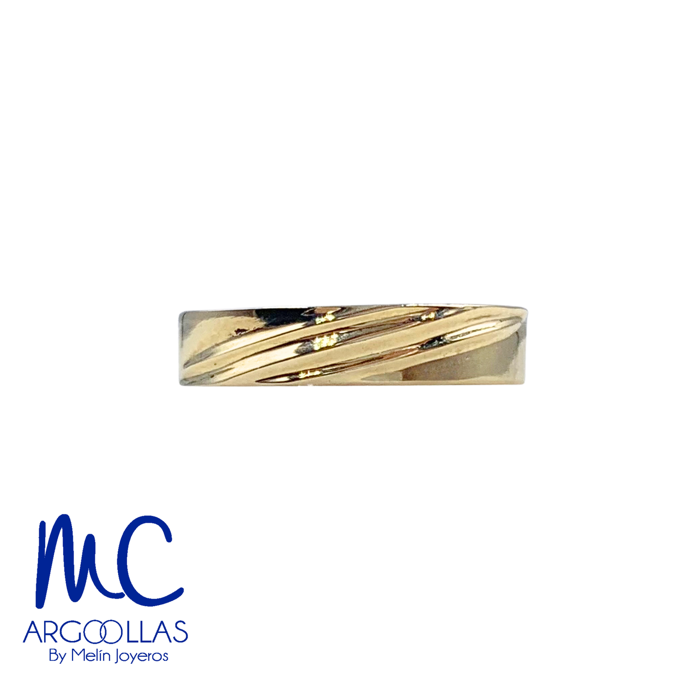 Argolla de matrimonio de oro amarillo 10k y 14k · 5 mm · estilo recto · acabado troquelada