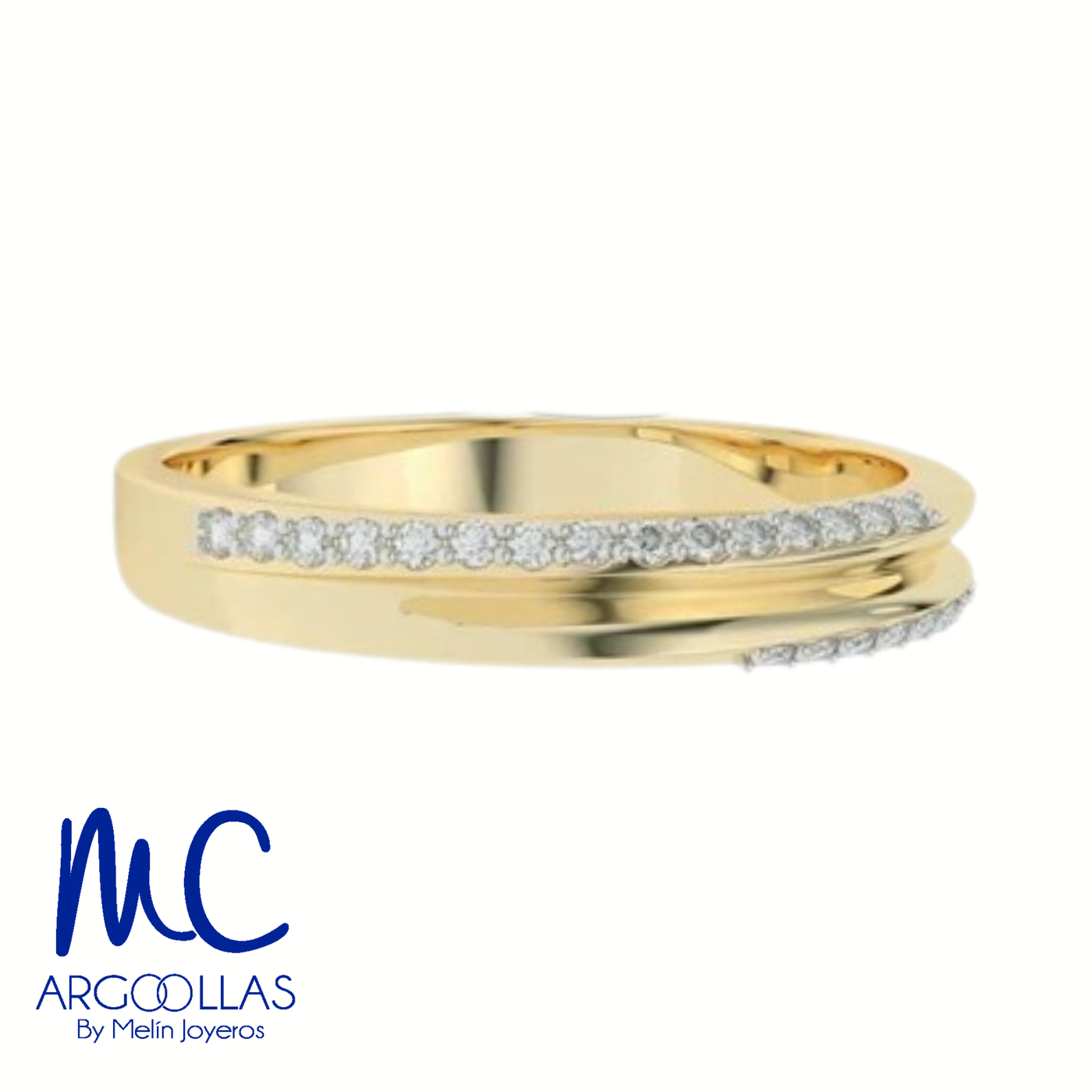 Argolla de matrimonio amfdcr-00 de oro amarillo 10k y 14k · con zirconia