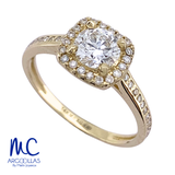 Anillo de compromiso de diamante de laboratorio 0.66 ct · corte redondo brillante · color E · claridad VVS2 · oro amarillo 14k