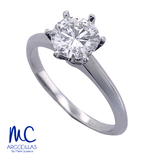 Anillo de compromiso de diamante de laboratorio 1.01 ct · corte round brillant · color D · claridad VVS1 · oro blanco 14k