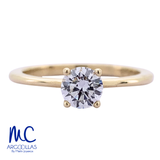 Anillo de compromiso de diamante de laboratorio 0.56 ct · corte redondo brillante · color D · claridad VVS1 · oro amarillo 14k · modelo 671448666 – vista 2