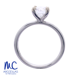 Anillo de compromiso de diamante de laboratorio 1.25 ct · corte redondo brillante · color D · claridad VVS1 · oro blanco 14k
