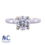 Anillo de compromiso de diamante de laboratorio 1.25 ct · corte redondo brillante · color D · claridad VVS1 · oro blanco 14k