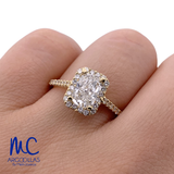 Anillo de compromiso de diamante de laboratorio 1.03 ct · corte redondo · color E · claridad VVS2 · oro amarillo 14k