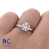 Anillo de compromiso de diamante de laboratorio 1.25 ct · corte redondo brillante · color D · claridad VVS1 · oro blanco 14k