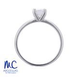 Anillo de compromiso de diamante de laboratorio 1.08 ct · corte redondo brillante · color D · claridad VVS1 · oro blanco 14k · modelo 687529562