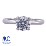 Anillo de compromiso de diamante de laboratorio 1.08 ct · corte redondo brillante · color D · claridad VVS1 · oro blanco 14k · modelo 687529562