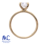 Anillo de compromiso de diamante de laboratorio 1.26 ct · corte redondo brillante · color E · claridad VVS2 · oro amarillo 14k