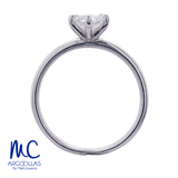 Anillo de compromiso de diamante de laboratorio 1.0 ct · corte marquesa · color E · claridad VVS2 · oro blanco 14k