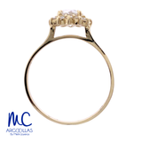 Anillo de compromiso de diamante de laboratorio 0.54 ct · corte redondo brillante · color D · claridad VVS1 · oro amarillo 14k · modelo 680519082