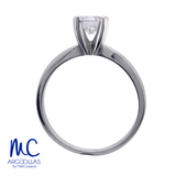 Anillo de compromiso de diamante de laboratorio 0.71 ct · corte redondo brillante · color E · claridad VS1 · oro blanco 14k