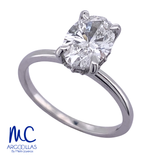 Anillo de compromiso de diamante de laboratorio 1.08 ct · corte oval · color E · claridad VS1 · oro blanco 14k