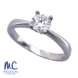 Anillo de compromiso de diamante de laboratorio 0.54 ct · corte redondo brillante · color D · claridad VVS2 · oro blanco 14k · modelo 627452995