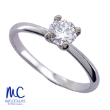 Anillo de compromiso de diamante de laboratorio 1.08 ct · corte redondo brillante · color D · claridad VVS1 · oro blanco 14k · modelo 618403726