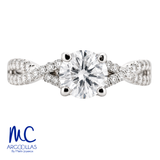 Anillo de compromiso de 0.60 ct · corte redondo brillante · color F · claridad VS1 · oro blanco 14k