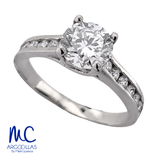 Anillo de compromiso de diamante de laboratorio 1.02 ct · corte redondo brillante · color D · claridad VS1 · oro blanco 14k