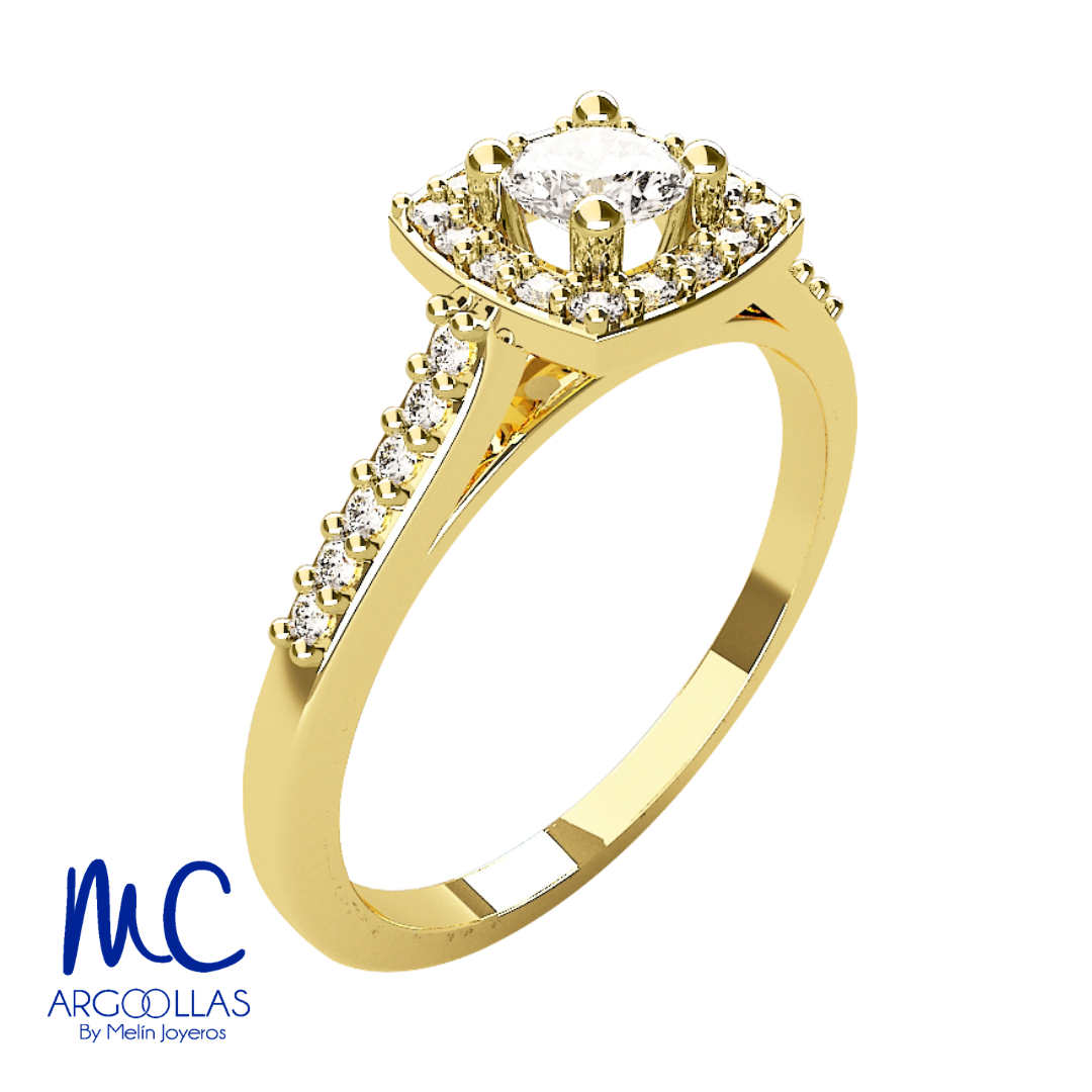 Anillo de compromiso de oro amarillo 10k y 14k · modelo Z3095