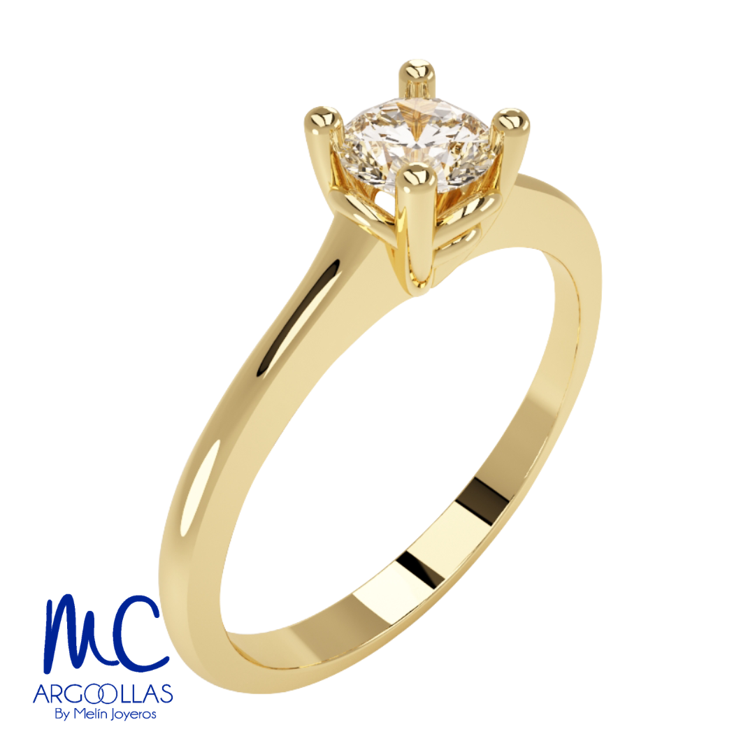 Anillo de compromiso de oro amarillo 10k y 14k · modelo Z3152