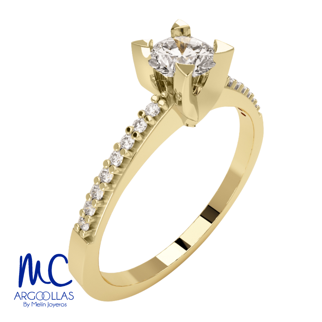 Anillo de compromiso de oro amarillo 10k y 14k · modelo Z3098