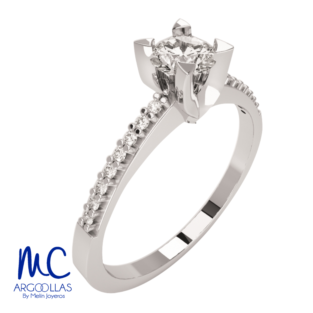 Anillo de compromiso de oro amarillo 10k y 14k · modelo Z3098B