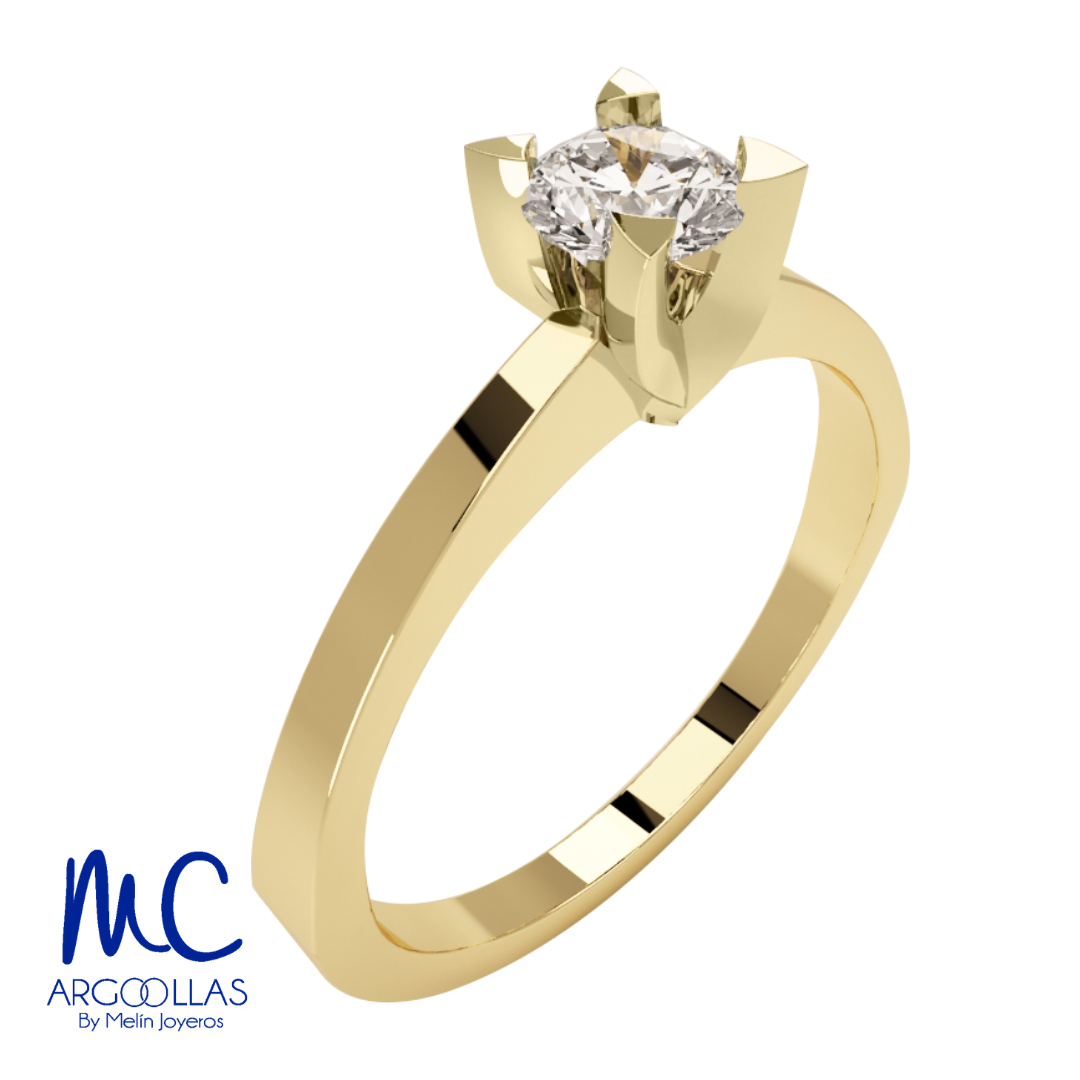 Anillo de compromiso de oro amarillo 10k y 14k · modelo Z3097