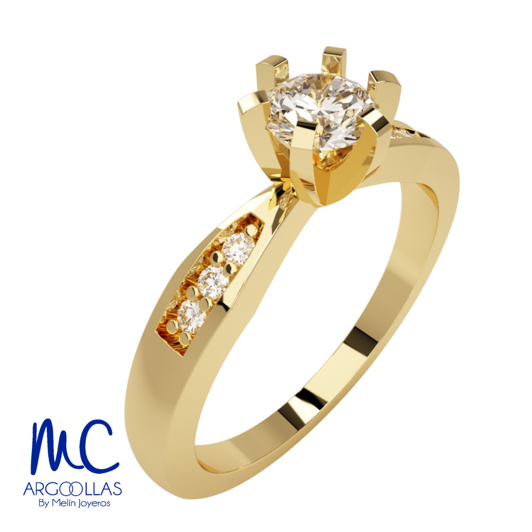 Anillo de compromiso de oro amarillo 10k y 14k · modelo Z2846