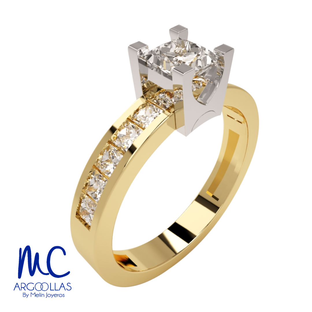 Anillo de compromiso de oro amarillo 10k y 14k · modelo Z2824