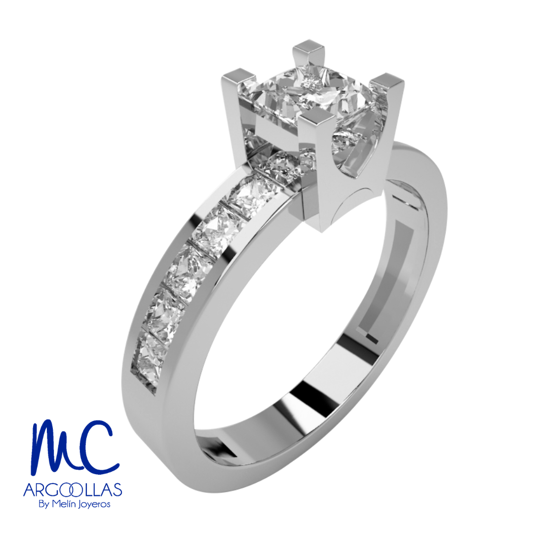 Anillo de compromiso de oro amarillo 10k y 14k · modelo Z2824B