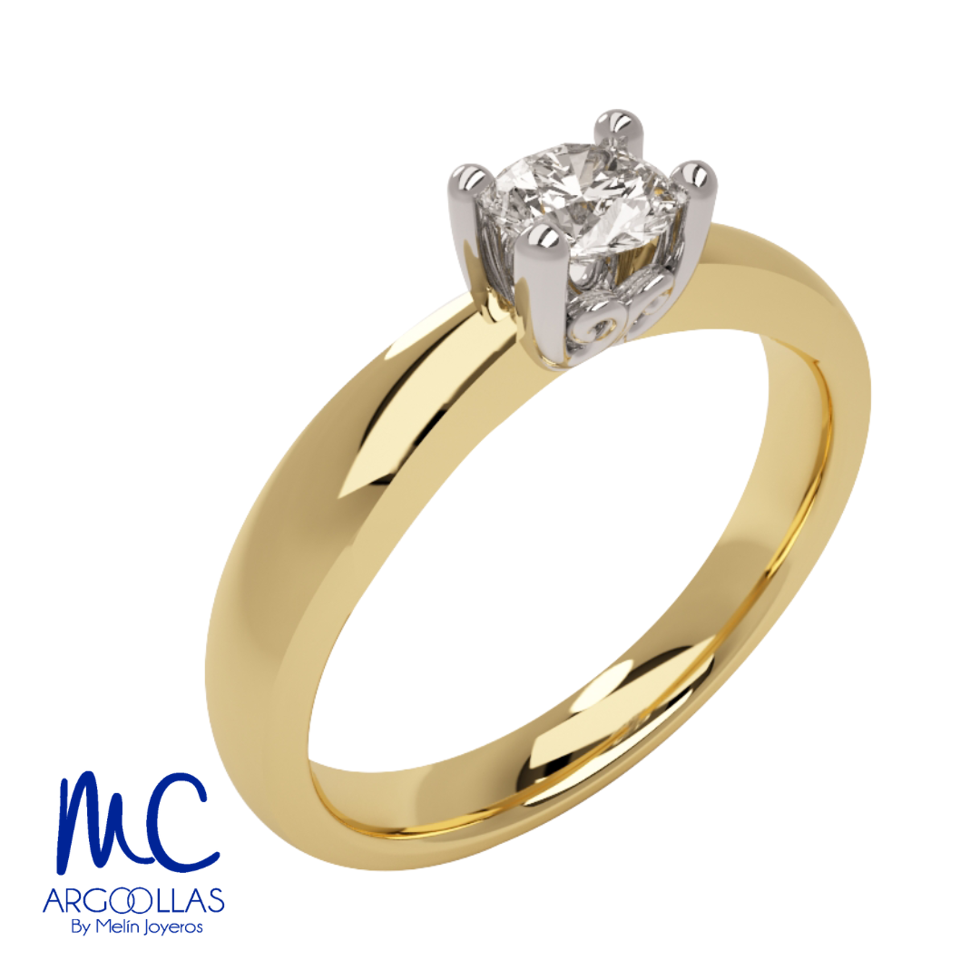 Anillo de compromiso de oro amarillo 10k y 14k · modelo Z2803