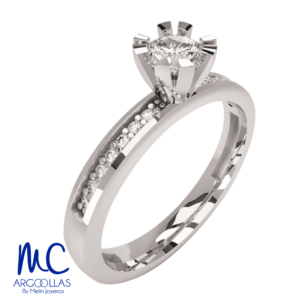 Anillo de compromiso de oro amarillo 10k y 14k · modelo HJ661B