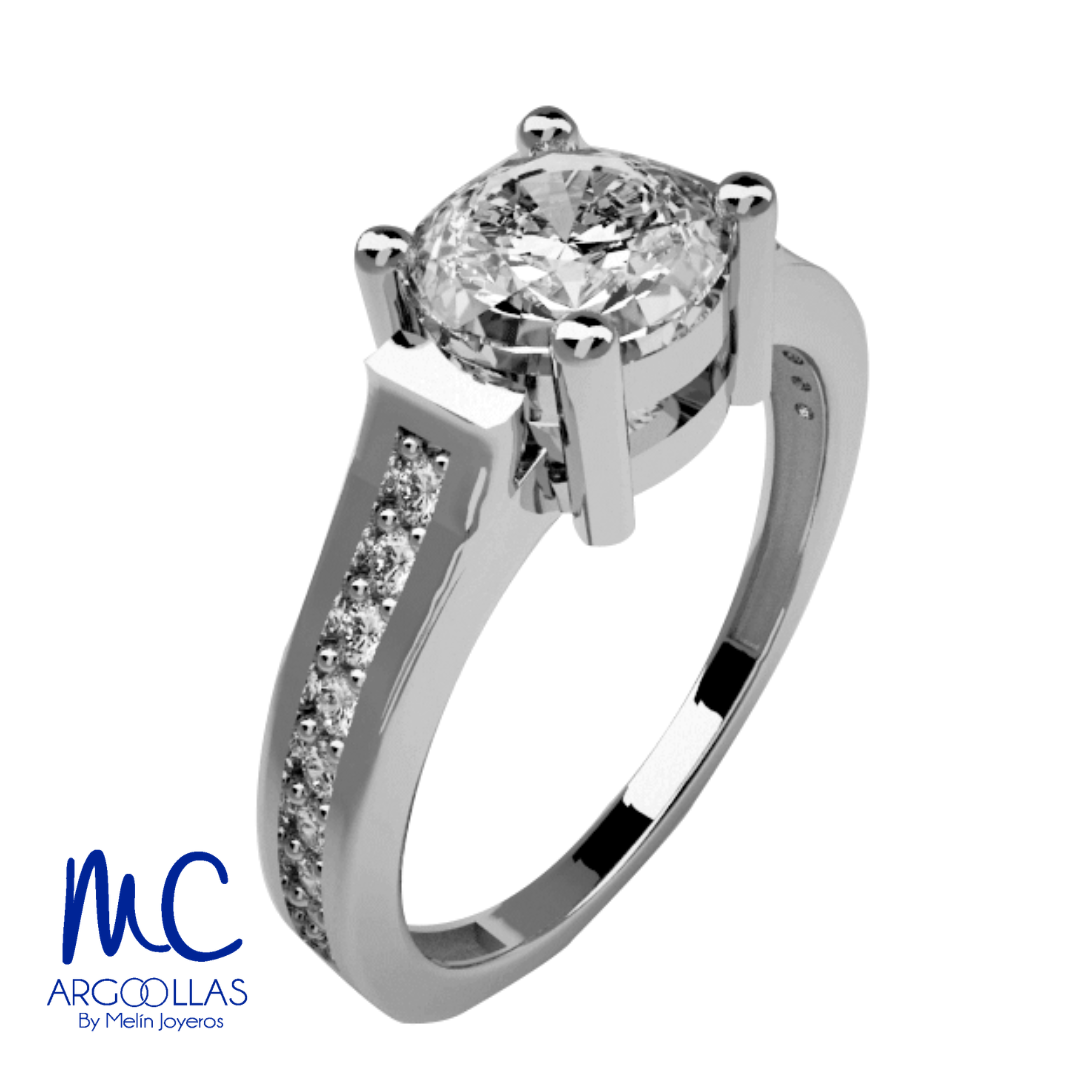 Anillo de compromiso de oro amarillo 10k y 14k · modelo HJ329B
