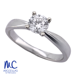 Anillo de compromiso de diamante de laboratorio 0.55 ct · corte redondo brillante · color D · claridad VVS1 · oro blanco 14k