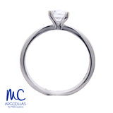 Anillo de compromiso de diamante de laboratorio 0.55 ct · corte redondo brillante · color D · claridad VVS1 · oro blanco 14k