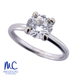 Anillo de compromiso de diamante de laboratorio 1.25 ct · corte redondo brillante · color D · claridad VVS1 · oro blanco 14k