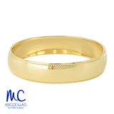 Argolla de matrimonio carretilla de oro amarillo 10k · estilo confort · acabado labrado