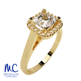 Anillo de compromiso de oro amarillo 10k y 14k · modelo FHJ746