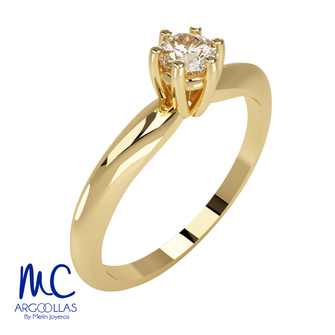 Anillo de compromiso de oro amarillo 10k y 14k · modelo FZ3145