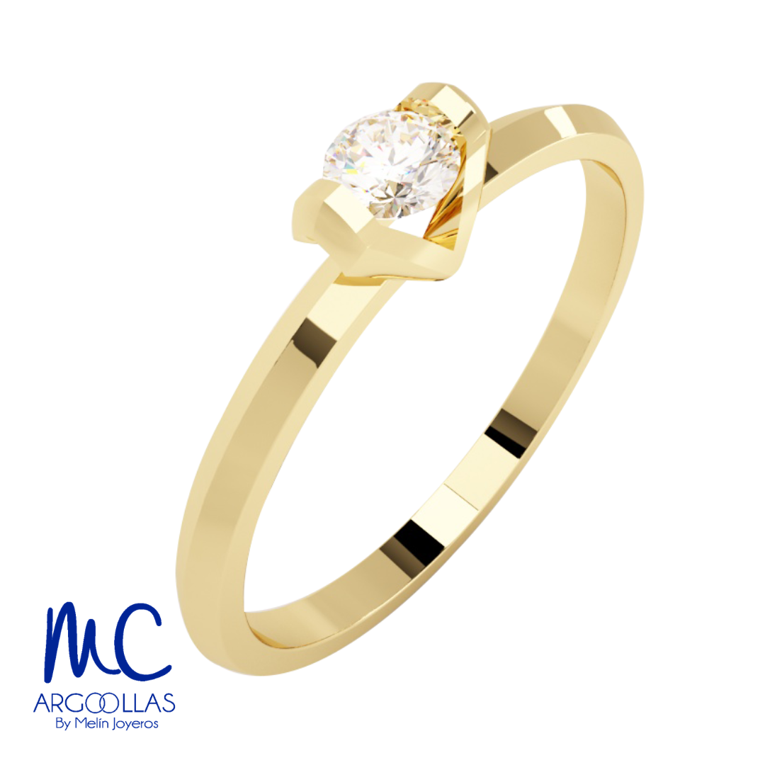 Anillo de compromiso de oro amarillo 10k y 14k · modelo Z3973