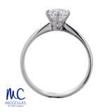 Anillo de compromiso de diamante de laboratorio 1.02 ct · corte redondo brillante · color E · claridad VVS2 · oro blanco 14k