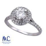 Anillo de compromiso de diamante de laboratorio 0.63 ct · corte redondo brillante · color D · claridad VVS2 · oro blanco 14k · modelo 638426075