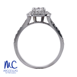 Anillo de compromiso de diamante de laboratorio 0.63 ct · corte redondo brillante · color D · claridad VVS2 · oro blanco 14k · modelo 638426075