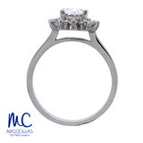 Anillo de compromiso de diamante de laboratorio 1.01 ct · corte oval brilliant · color D · claridad VVS2 · oro blanco 14k