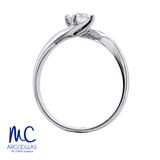 Anillo de compromiso de diamante de laboratorio 0.55 ct · corte redondo brillante · color E · claridad VVS2 · oro blanco 14k