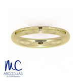 Argolla de matrimonio clasicas de oro amarillo 10k y 14k · 6, 5, 4, 3 mm · estilo confort · acabado lustre · modelo A14K
